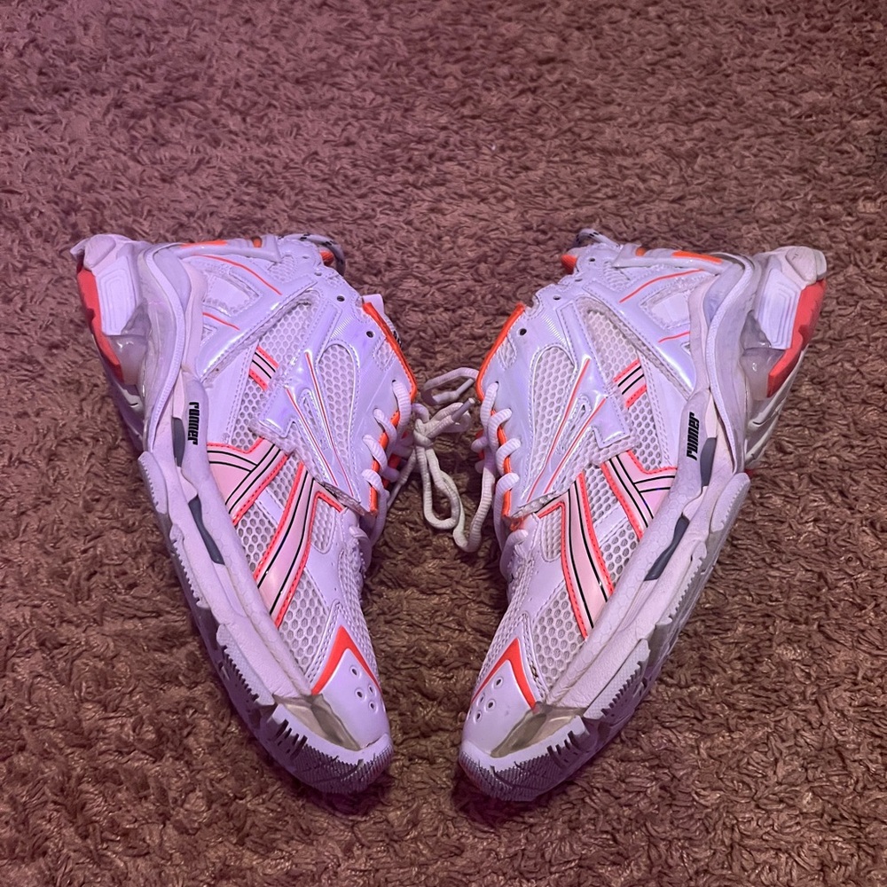 Orange and White Balenciaga Runners